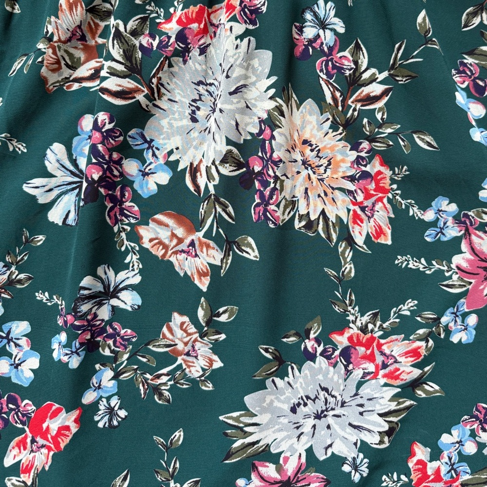 A New Day Women’s Green Floral Button Down Fit & Flare Dress Size Medium - Picture 5 of 12